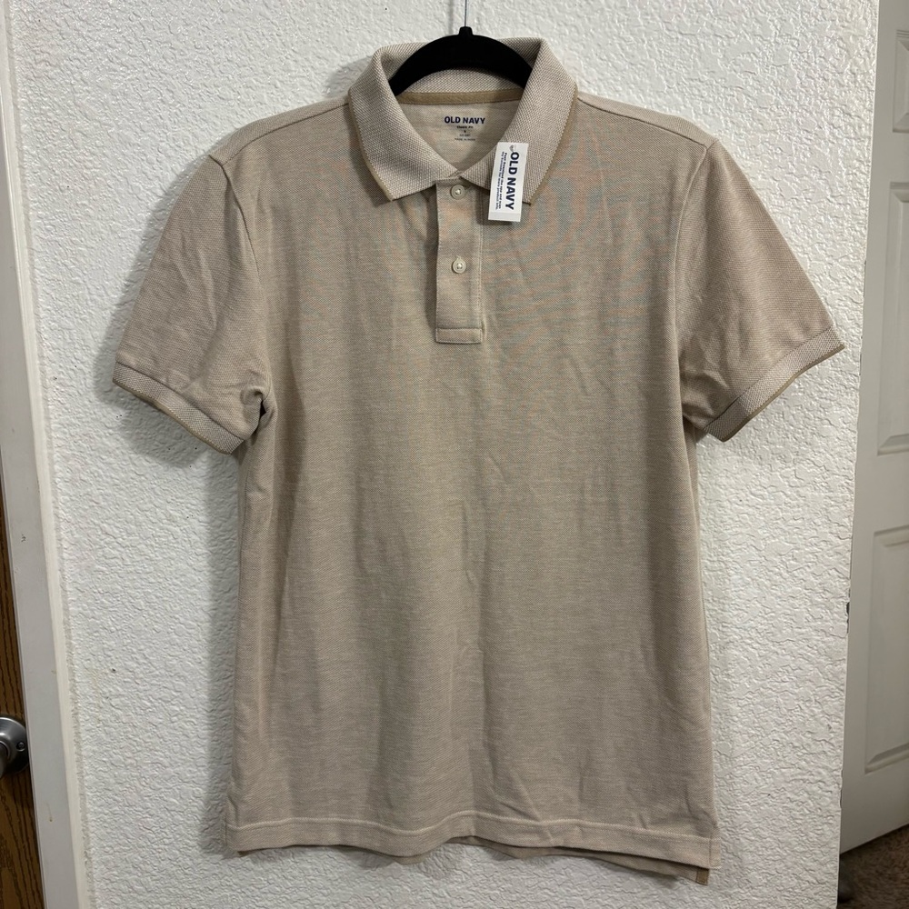 Old‎ Navy Men's Classic Fit Go-Dry Polo Shirt Beige Tan Small S
